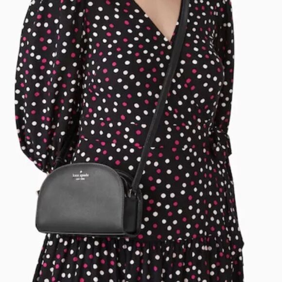 NWT Kate Spade New York Black Perry Leather Dome Crossbody - Picture 3 of 6